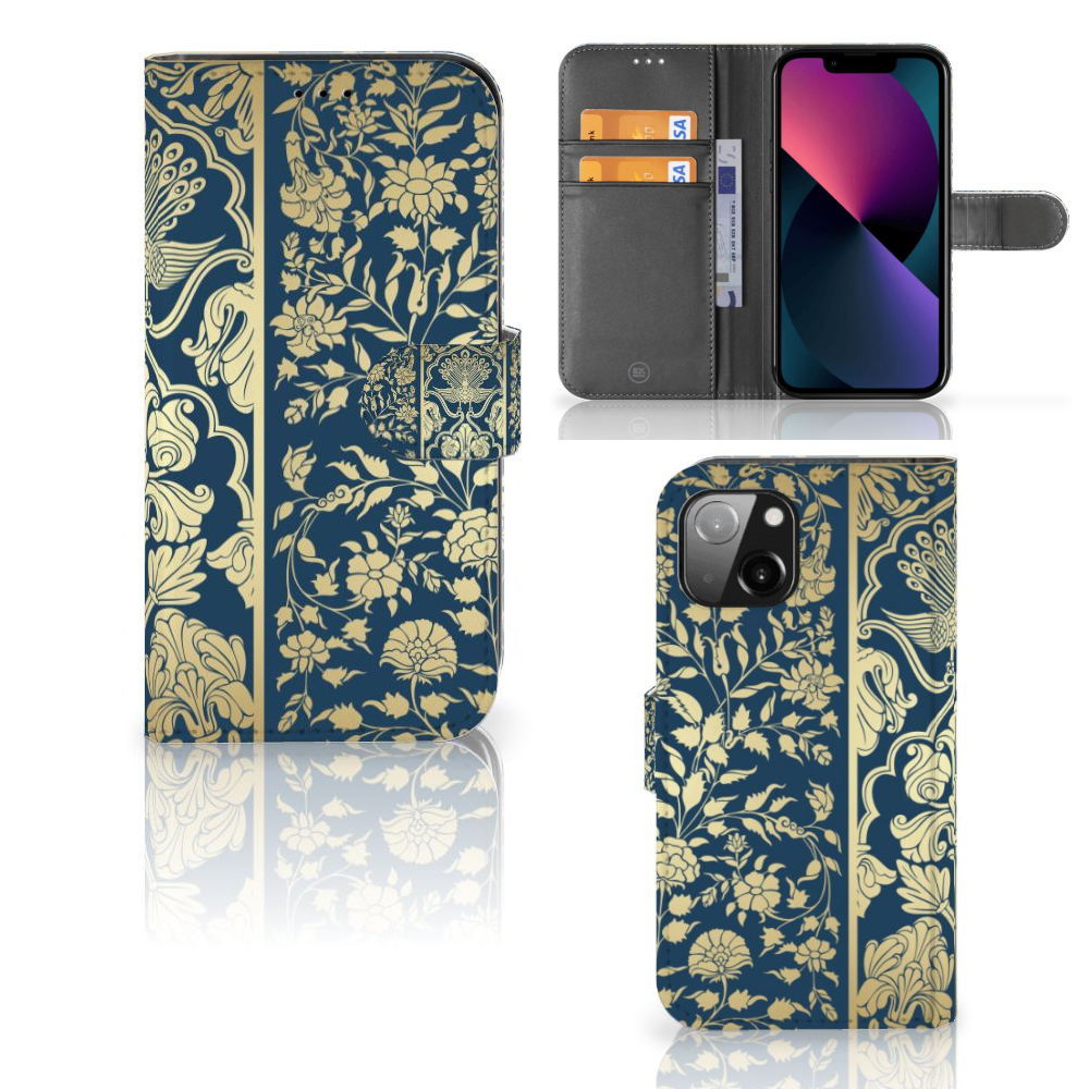 Apple iPhone 13 Hoesje Beige Flowers