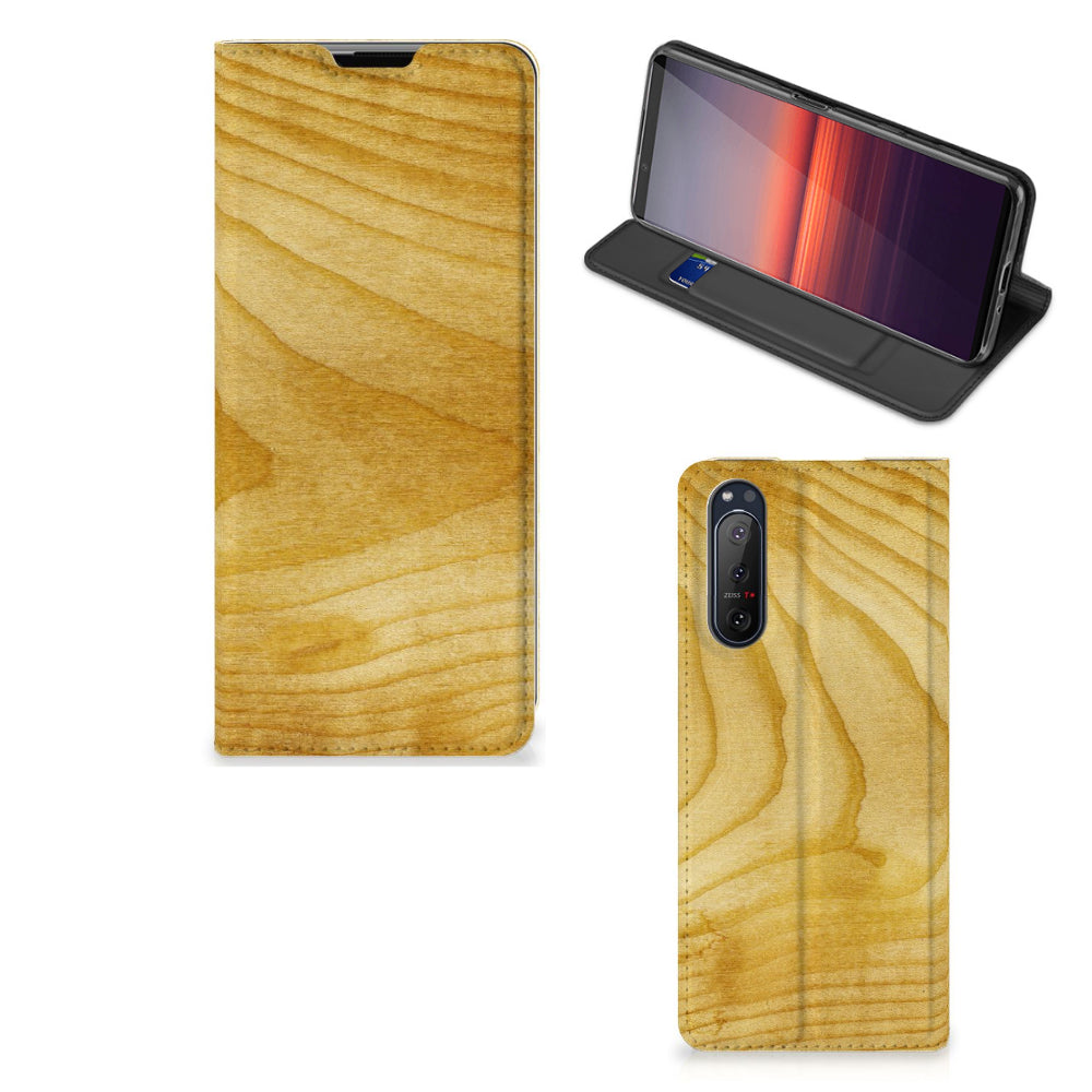 Sony Xperia 5 II Book Wallet Case Licht Hout