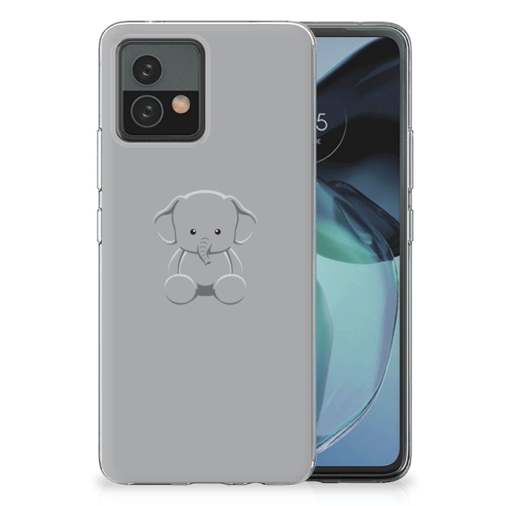 Motorola Moto G72 Telefoonhoesje met Naam Grijs Baby Olifant B2C Telecom