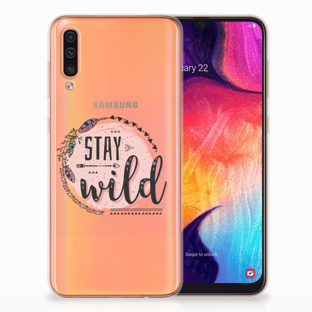 Samsung Galaxy A50 Telefoonhoesje met Naam Boho Stay Wild