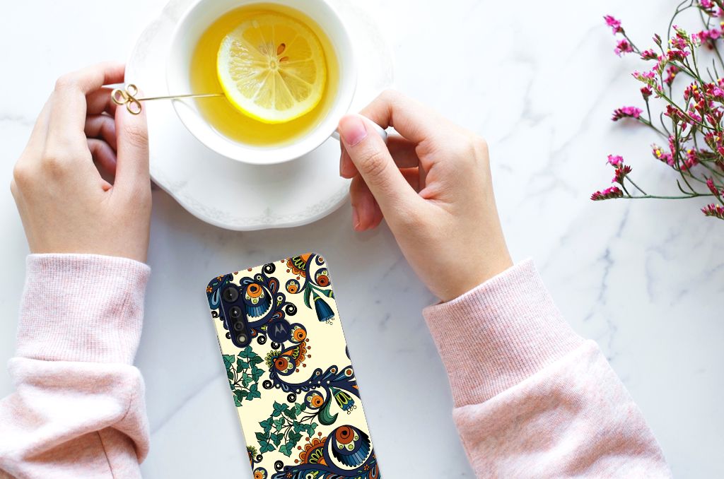 Siliconen Hoesje Motorola Moto G8 Power Lite Barok Flower B2C Telecom