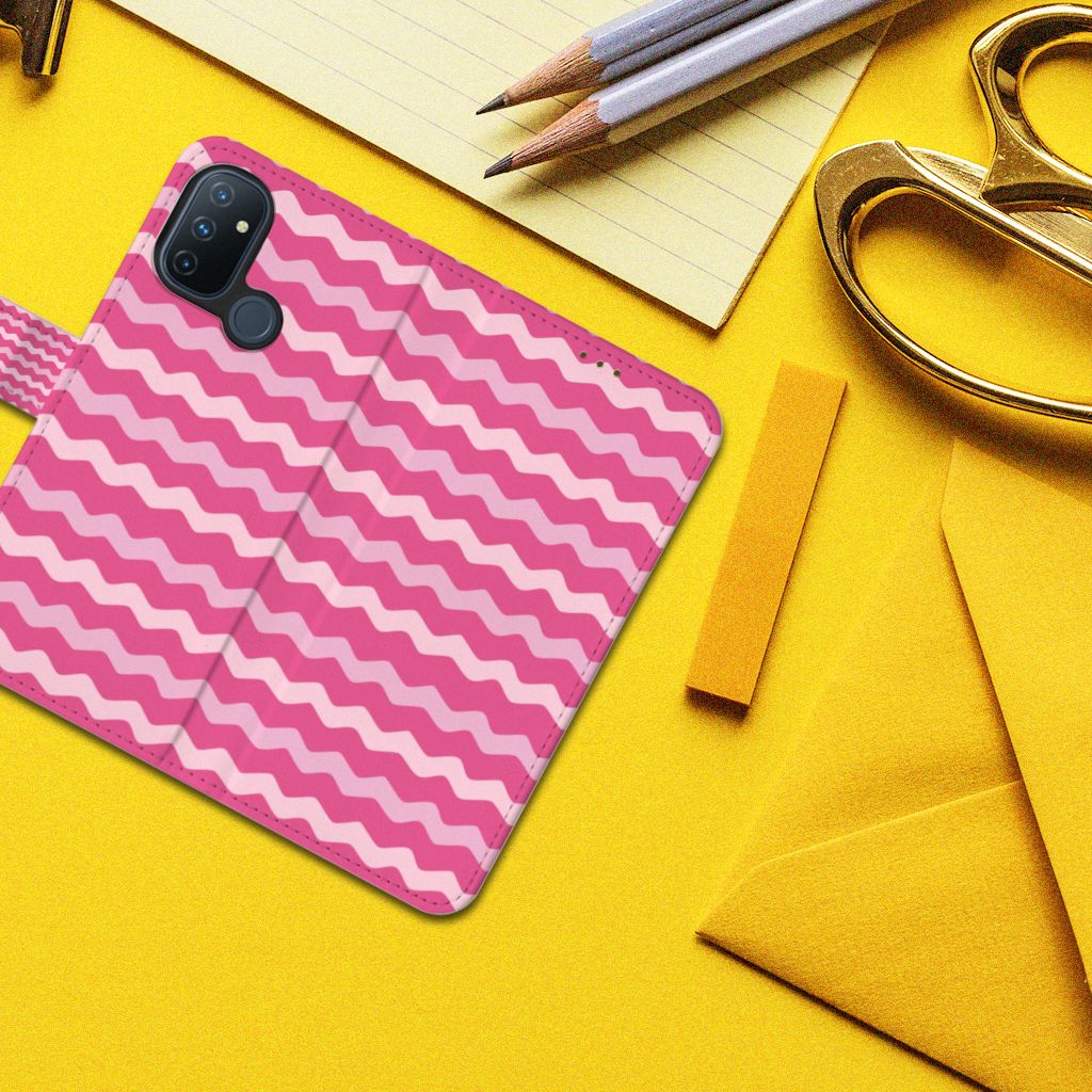 OnePlus Nord N100 Telefoon Hoesje Waves Pink