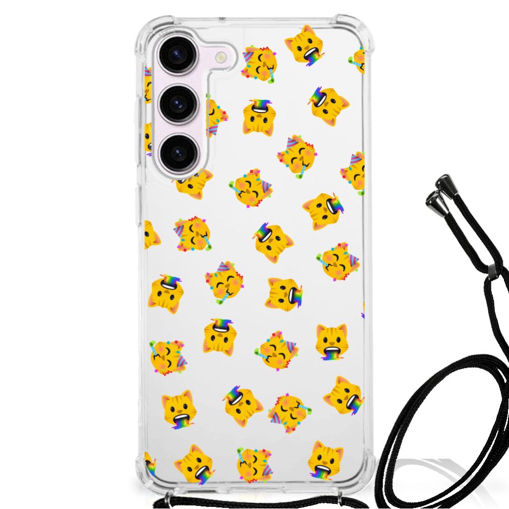 Doorzichtige Silicone Hoesje voor Samsung Galaxy S23 Katten Emojis B2C Telecom
