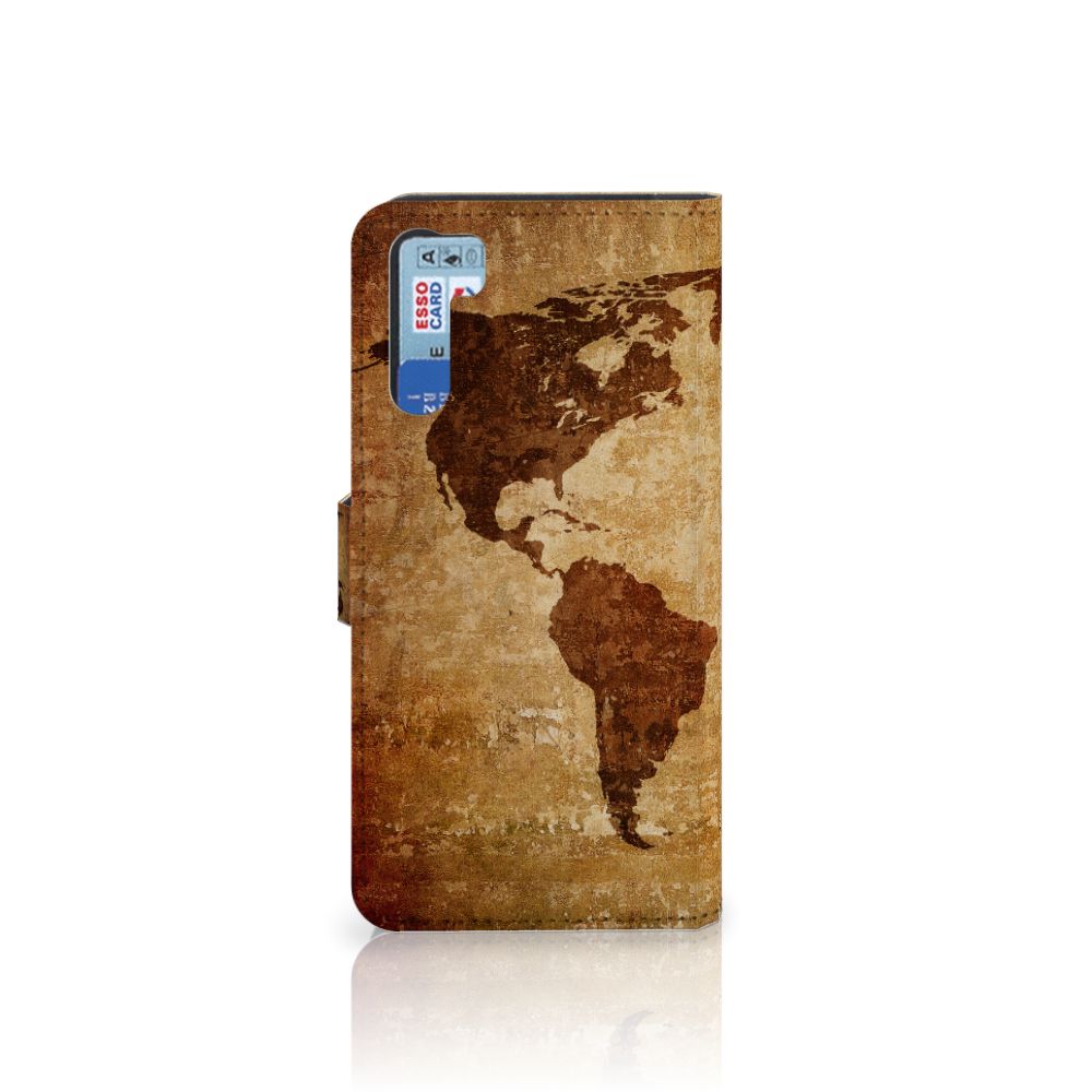 OPPO A91 | Reno3 Flip Cover Wereldkaart