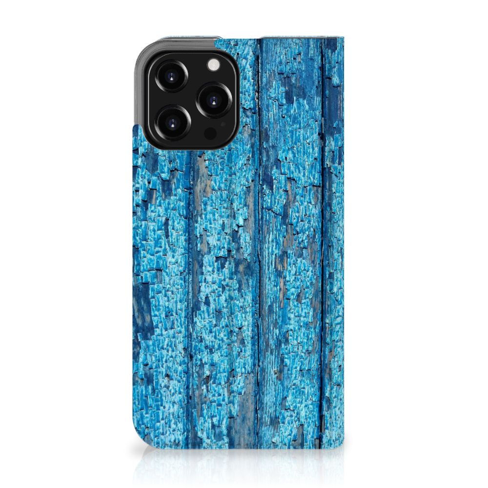 iPhone 13 Pro Max Book Wallet Case Wood Blue - B2C Telecom