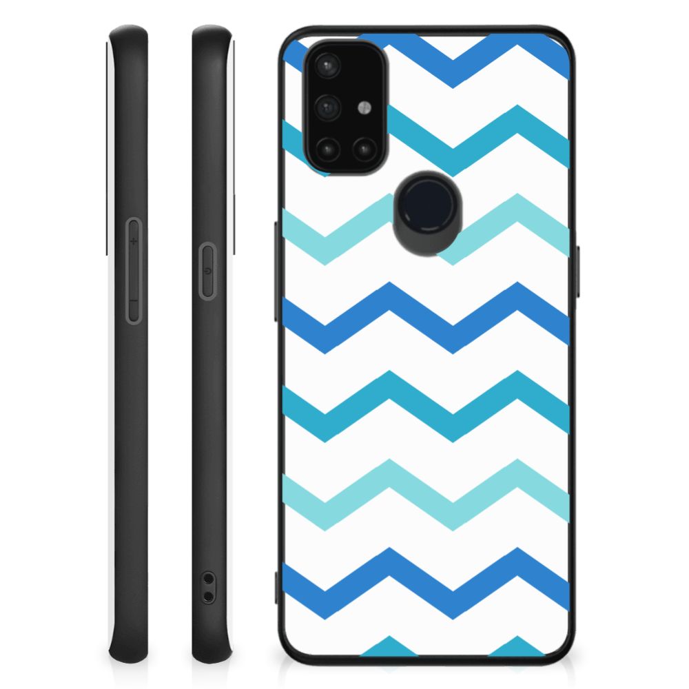 OnePlus Nord N10 5G Back Case Zigzag Blauw