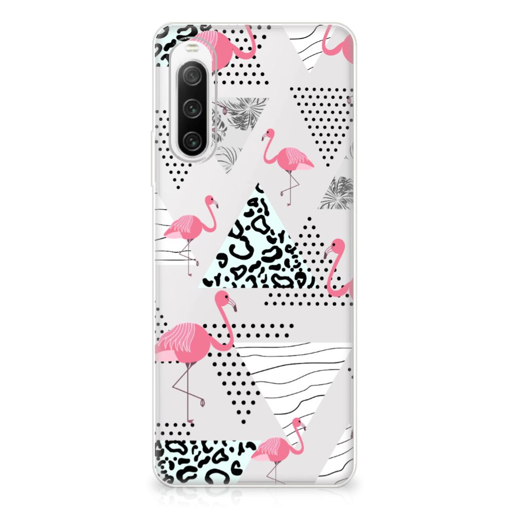 Sony Xperia 10 IV TPU Hoesje Flamingo Triangle