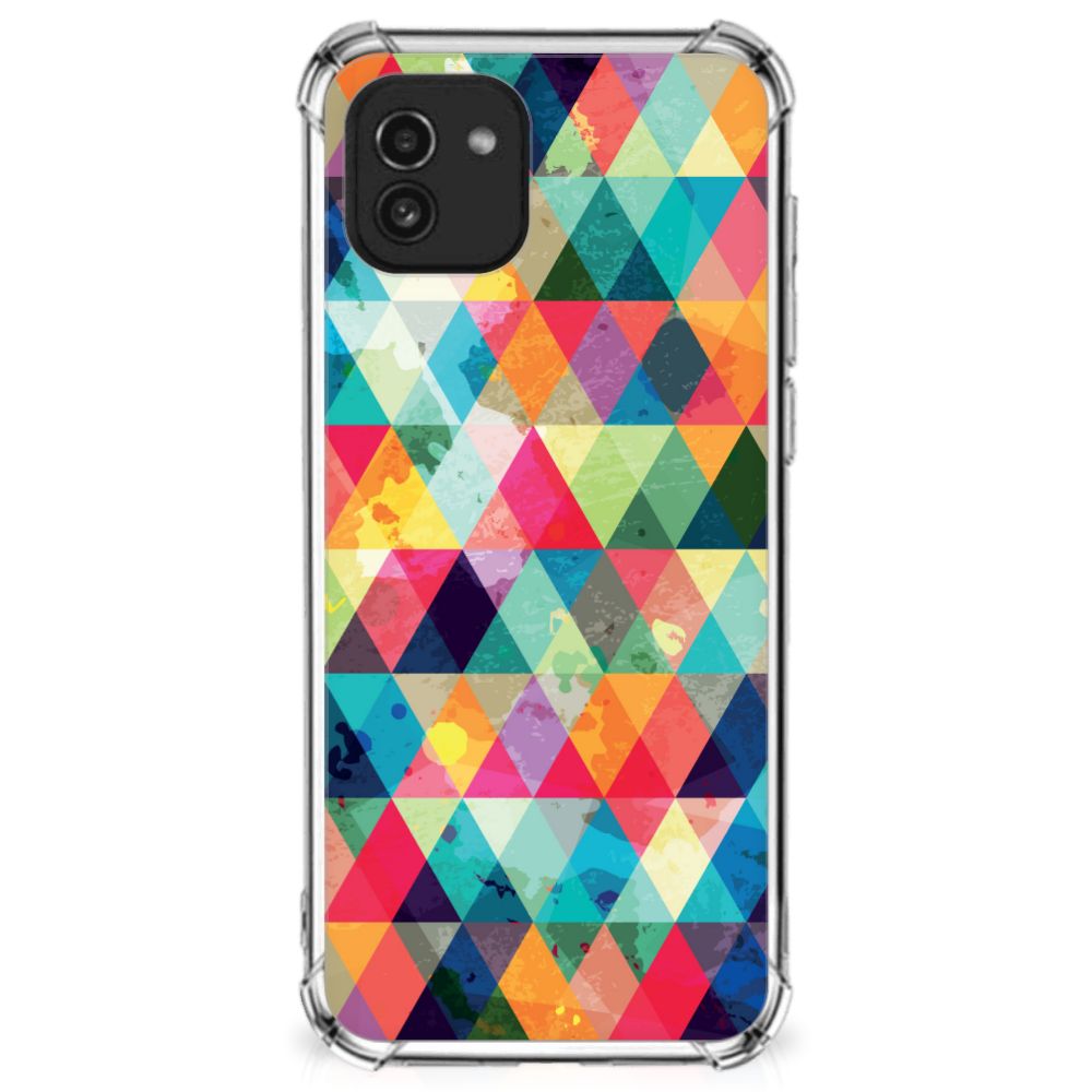 Samsung Galaxy A03 Doorzichtige Silicone Hoesje Geruit B2C Telecom