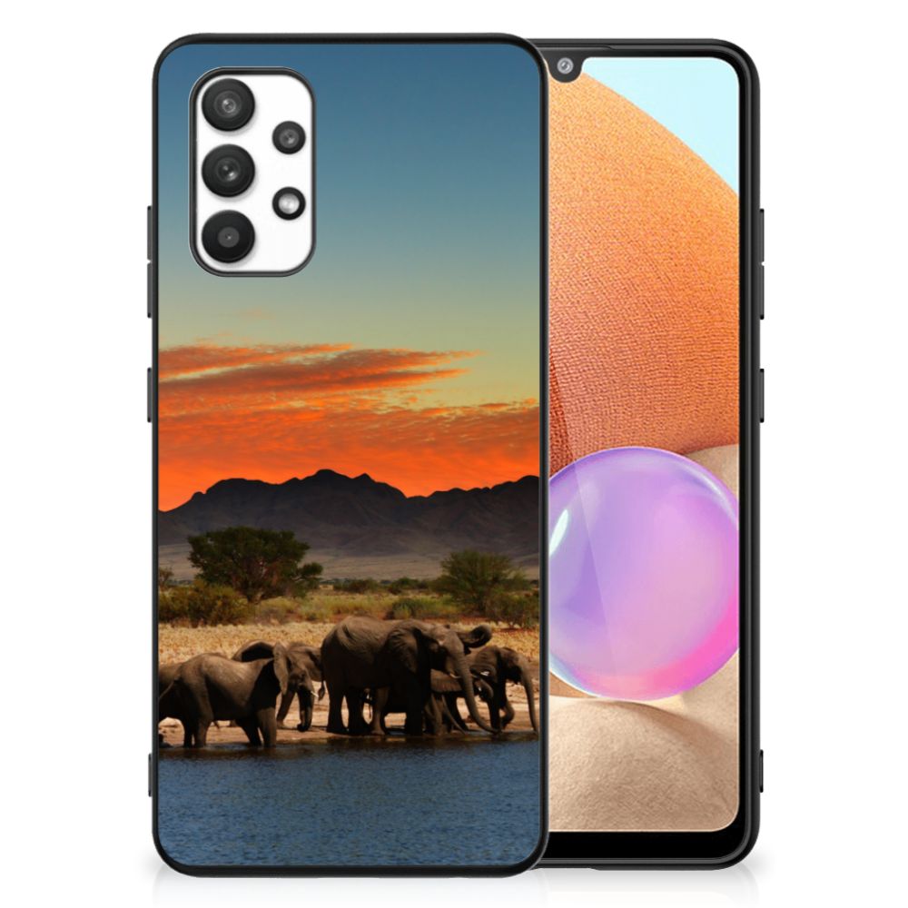 Samsung Galaxy A32 4G | A32 5G Enterprise Editie Dierenprint Telefoonhoesje Olifanten