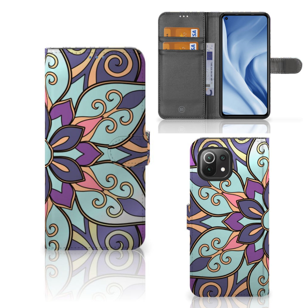 Xiaomi 11 Lite 5G NE | Mi 11 Lite Hoesje Purple Flower