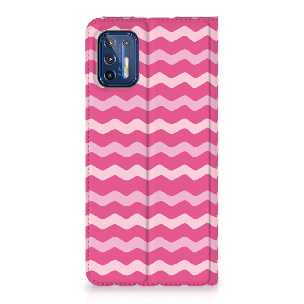 Motorola Moto G9 Plus Hoesje met Magneet Waves Pink - B2C Telecom