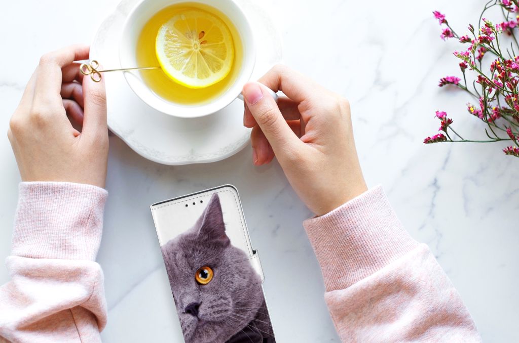 Huawei P40 Telefoonhoesje met Pasjes Kat