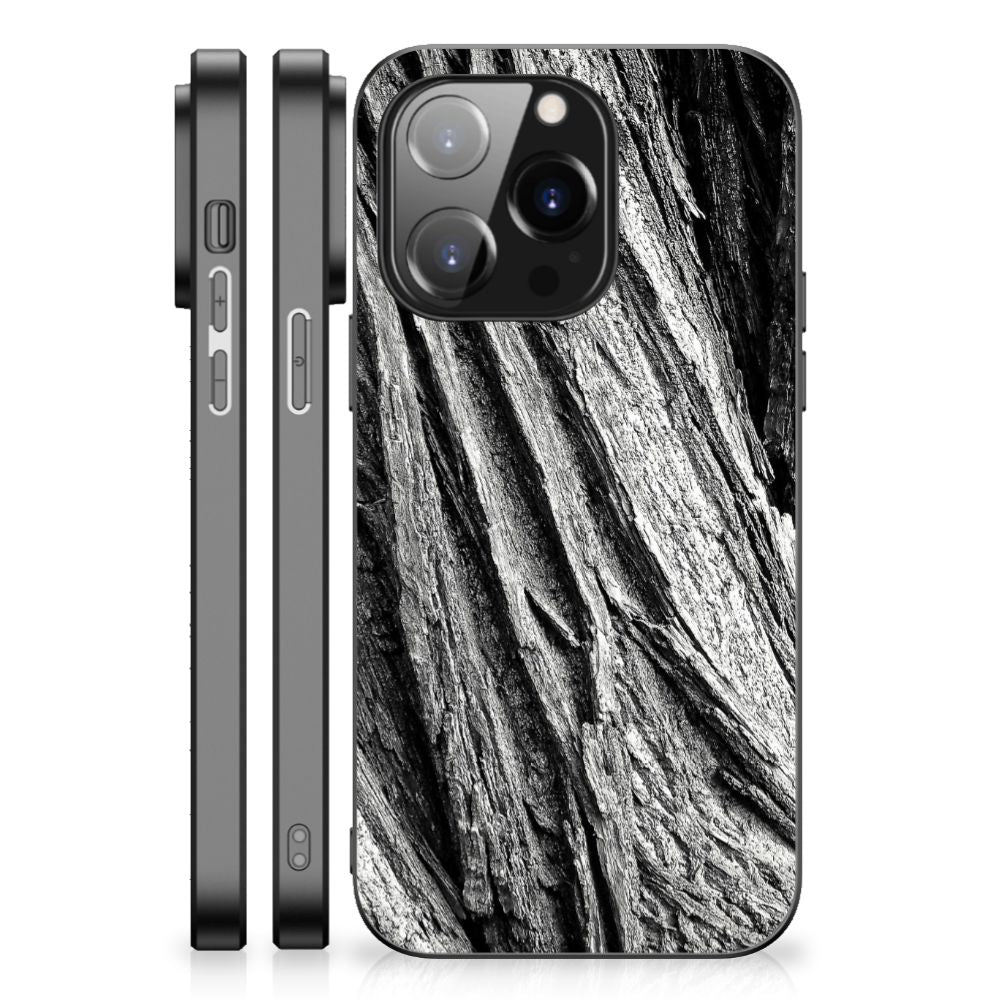 Houten Print Telefoonhoesje iPhone 14 Pro Boomschors Grijs B2C Telecom