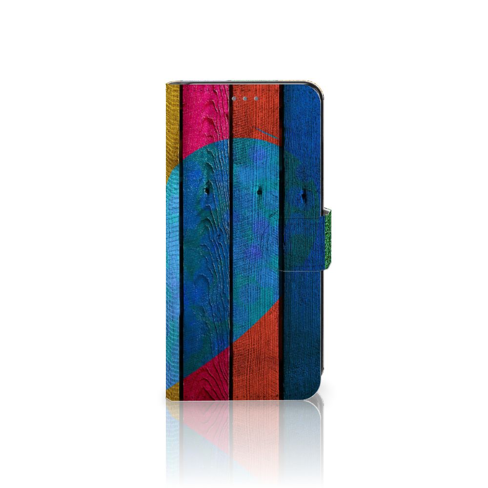 Motorola Edge 30 Neo Book Style Case Wood Heart - Cadeau voor je Vriend