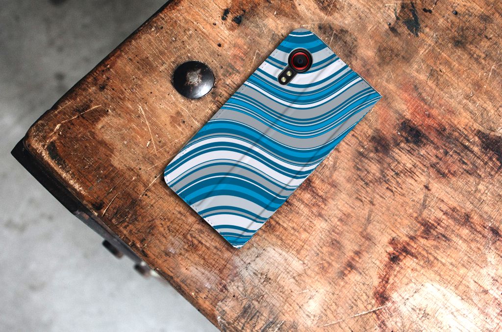 Samsung Galaxy Xcover 5 Hoesje met Magneet Waves Blue - B2C Telecom