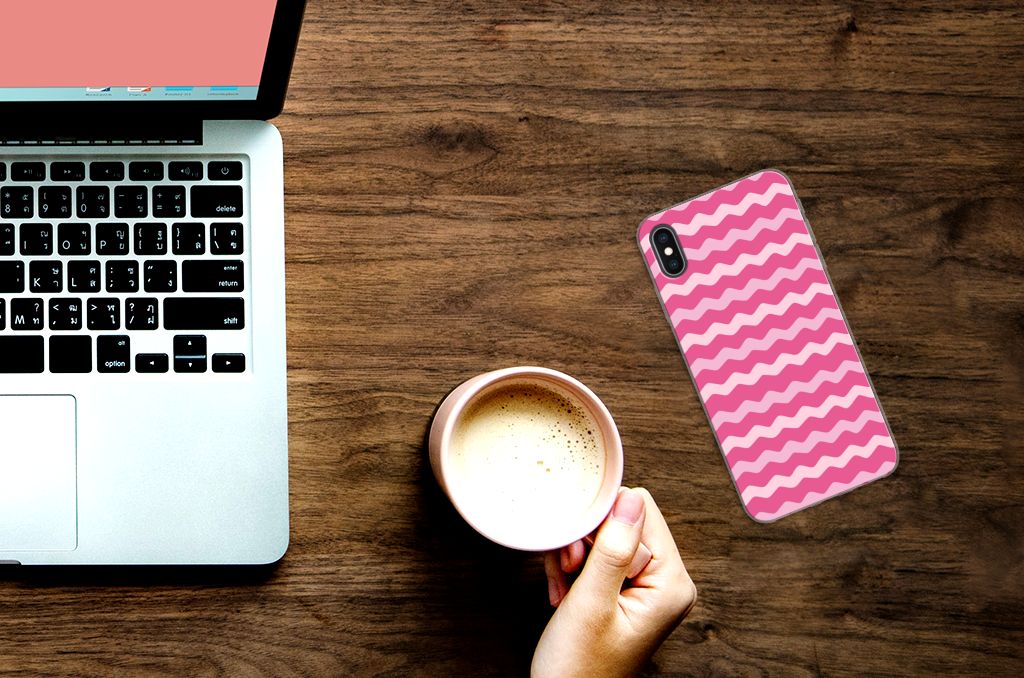 Apple iPhone Xs Max TPU bumper Waves Pink