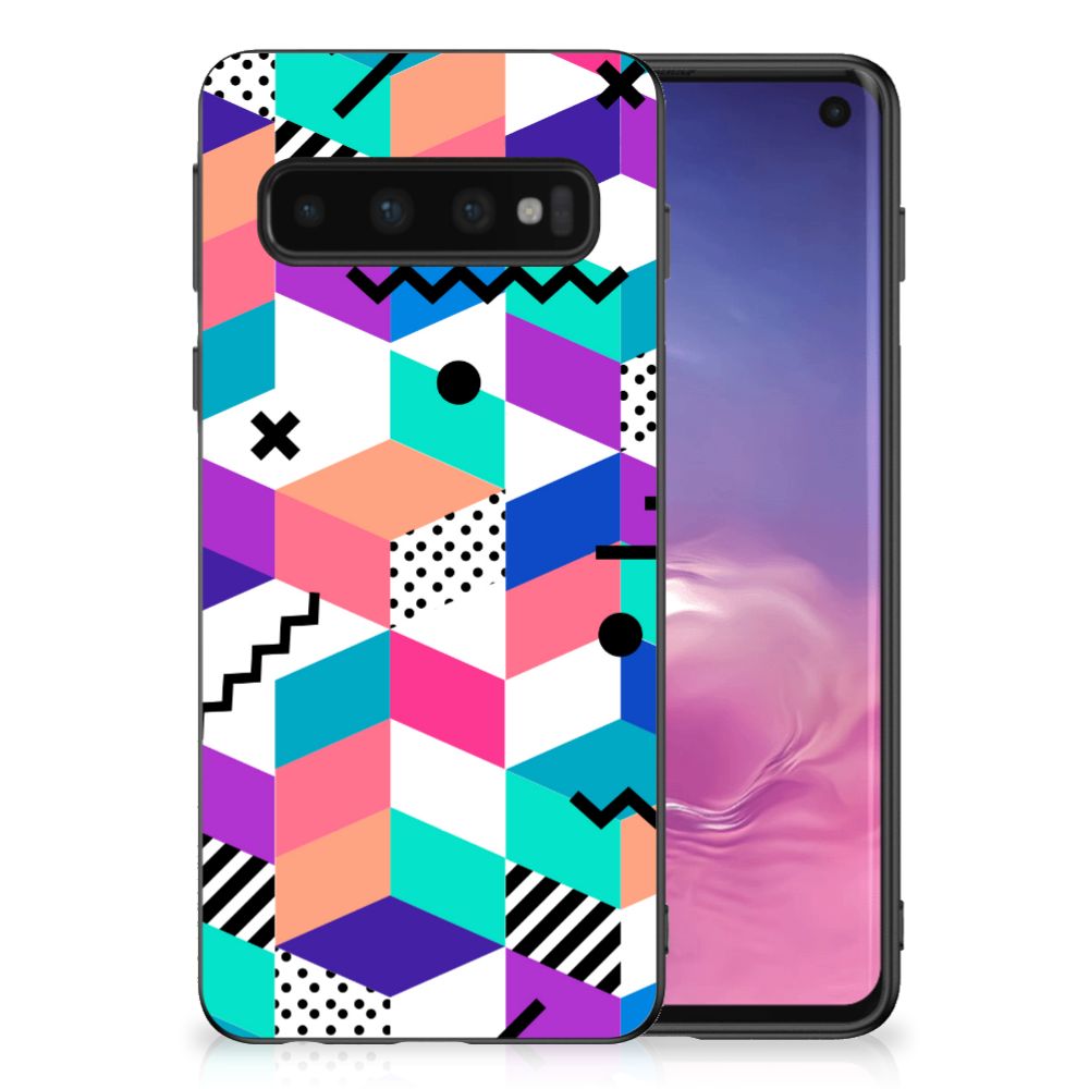Samsung Galaxy S10 Grip Case Blokken Kleurrijk B2C Telecom