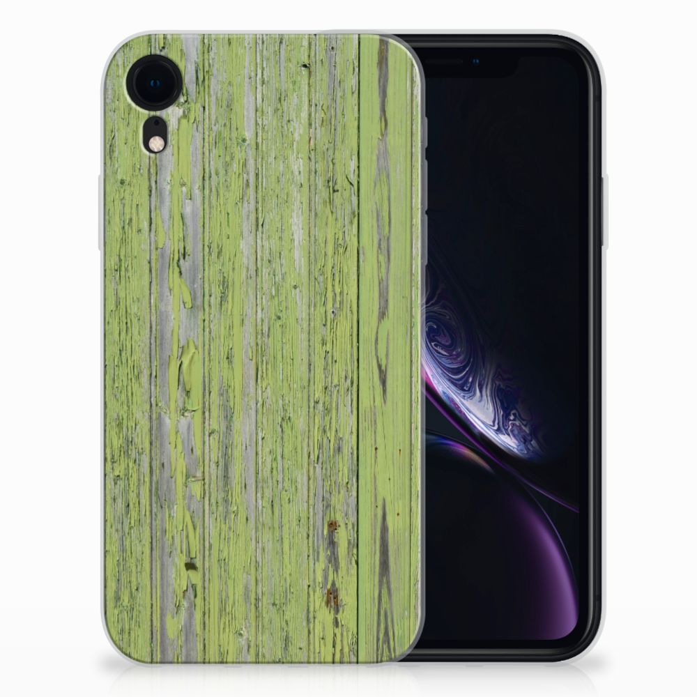 Apple iPhone Xr Bumper Hoesje Green Wood