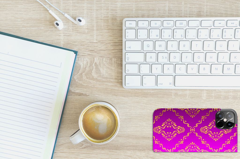 Telefoon Hoesje iPhone 12 Pro Max Barok Roze - B2C Telecom