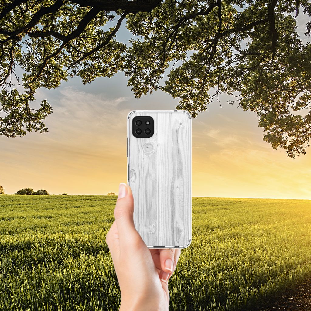 Samsung Galaxy A22 5G Stevig Telefoonhoesje White Wood B2C Telecom