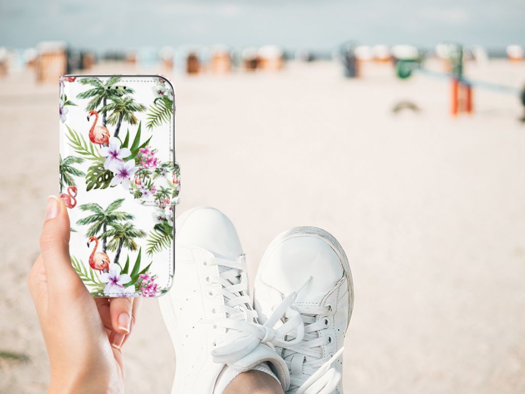 Apple iPhone 11 Telefoonhoesje met Pasjes Flamingo Palms
