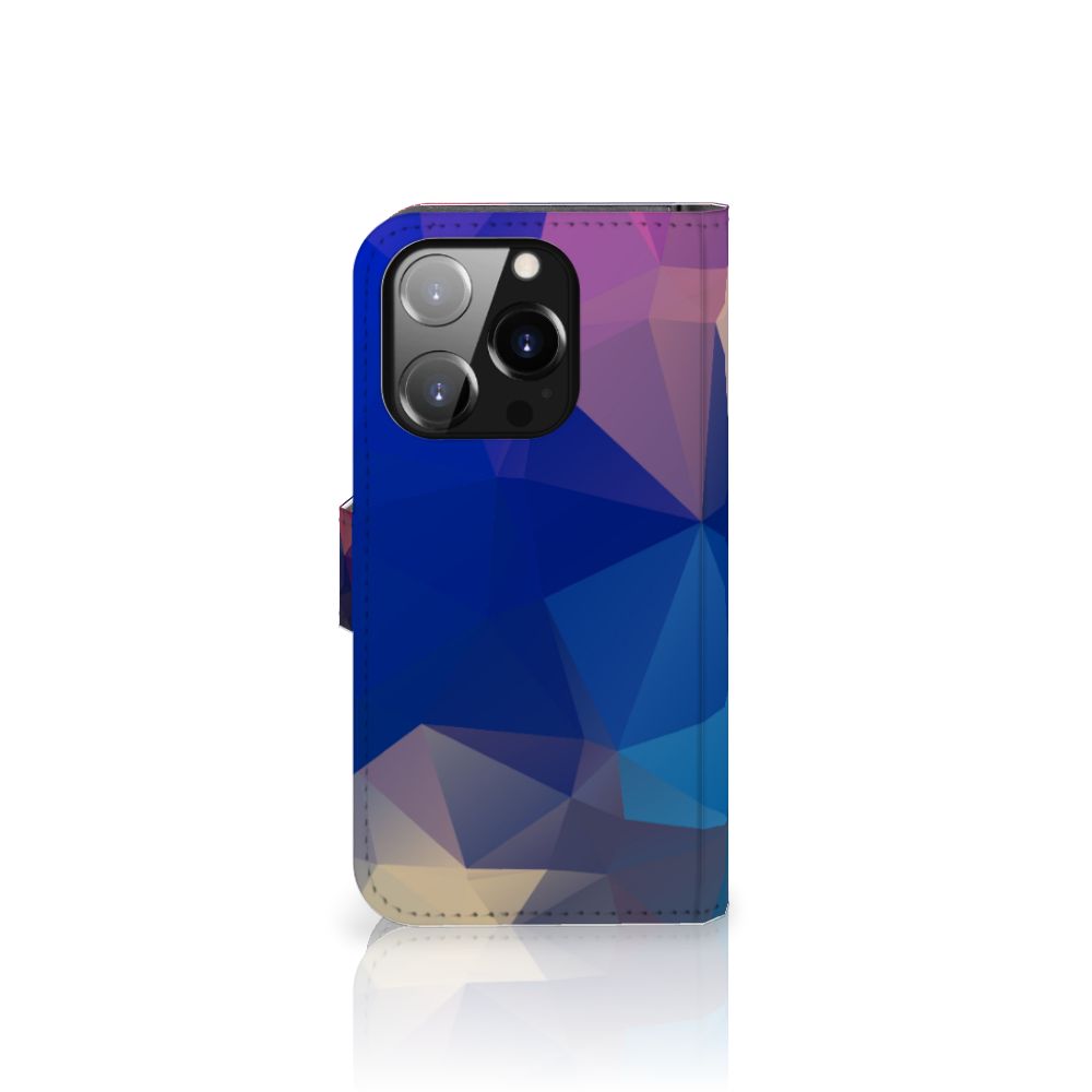 iPhone 14 Pro Book Case Polygon Dark