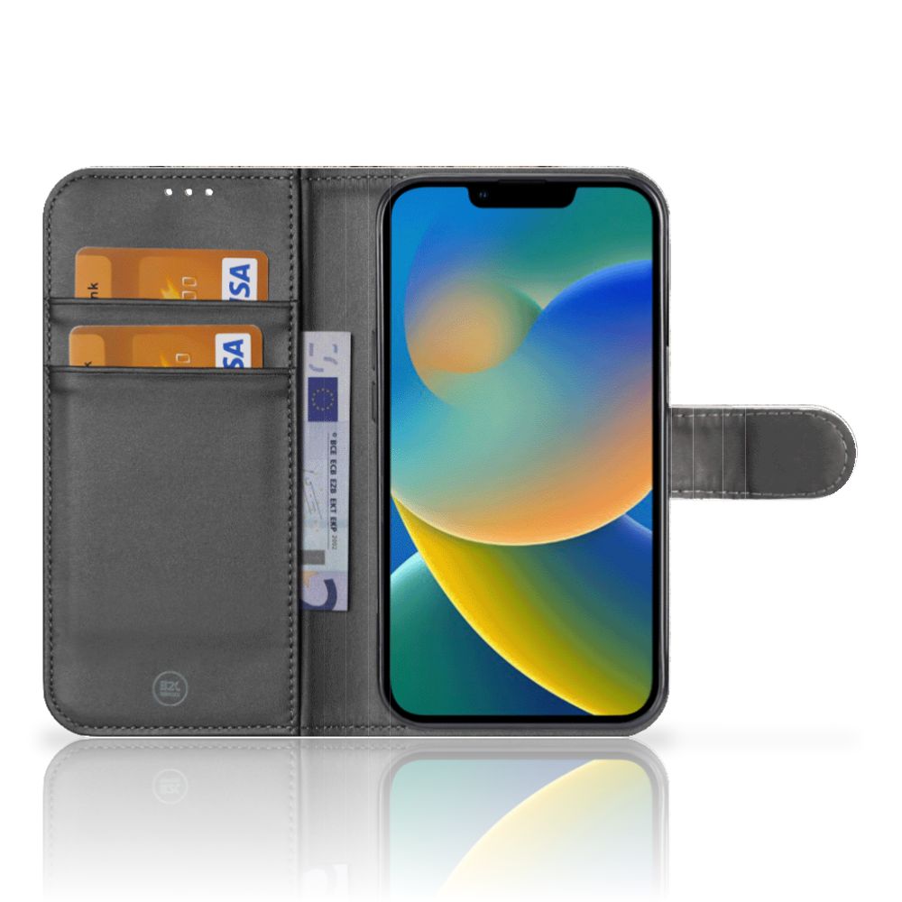 Apple iPhone 14 Telefoonhoesje met Pasjes Cheetah met pasjesruimte voor 3 pasjes