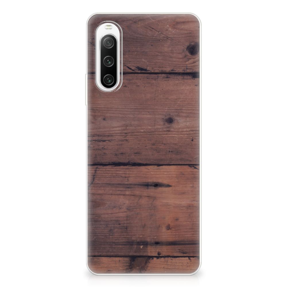 Sony Xperia 10 IV Bumper Hoesje Old Wood