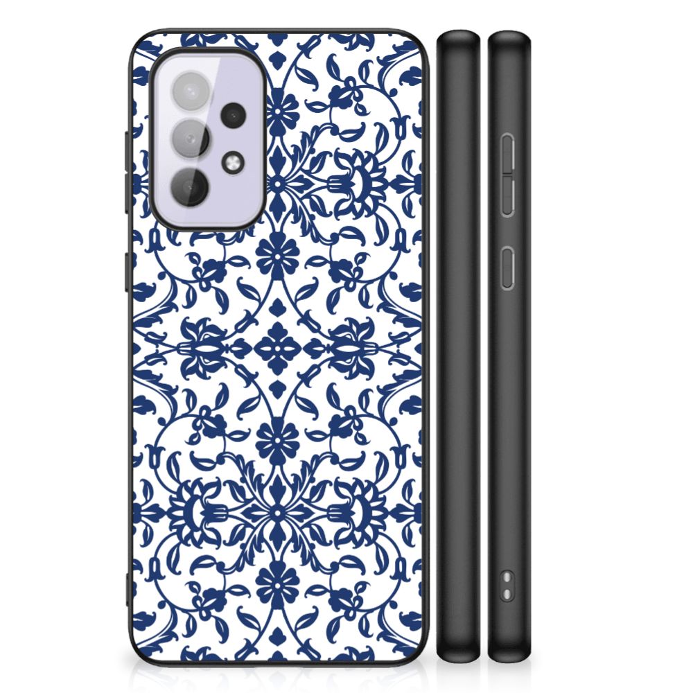Samsung Galaxy A33 5G Bloemen Hoesje Flower Blue B2C Telecom