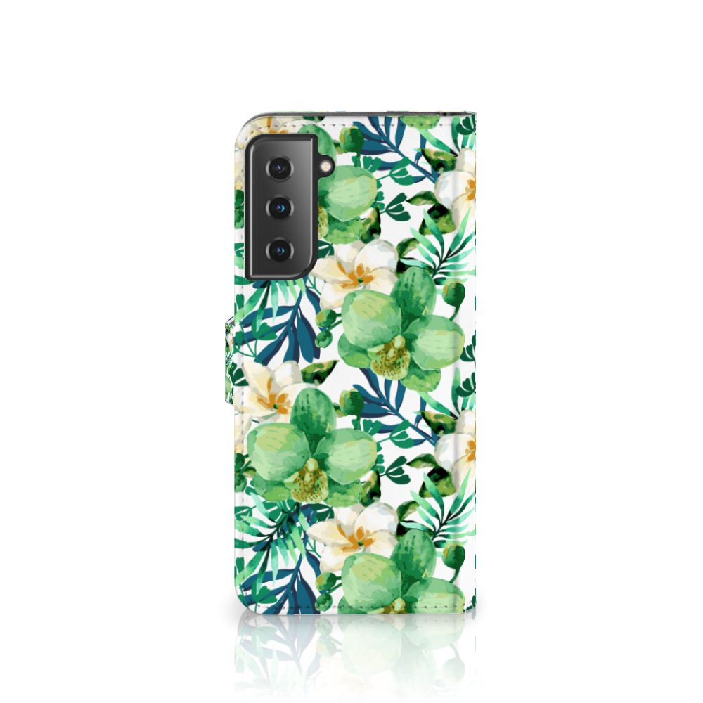 Samsung Galaxy S21 Plus Hoesje Orchidee Groen