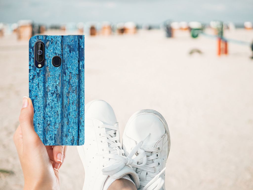 Samsung Galaxy A60 Book Wallet Case Wood Blue