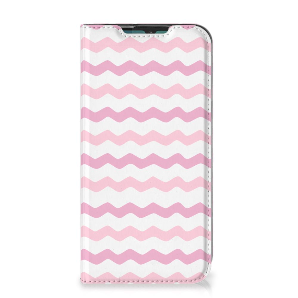 Motorola G8 Plus Hoesje met Magneet Waves Roze - B2C Telecom