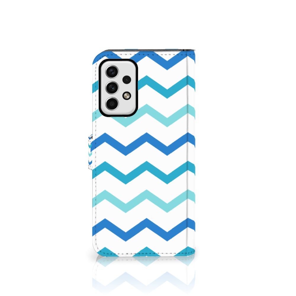 Samsung Galaxy A23 Telefoon Hoesje Zigzag Blauw