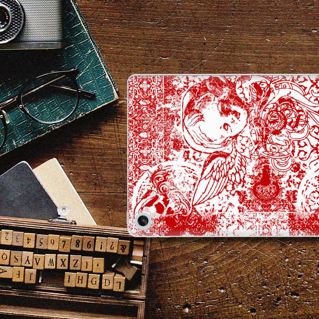 Tablet BackCover Lenovo Tab M10 Plus (3e generatie) Angel Skull Rood - B2C Telecom