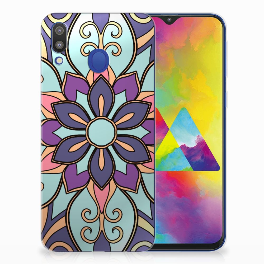 Samsung Galaxy M20 (Power) TPU Case Purple Flower