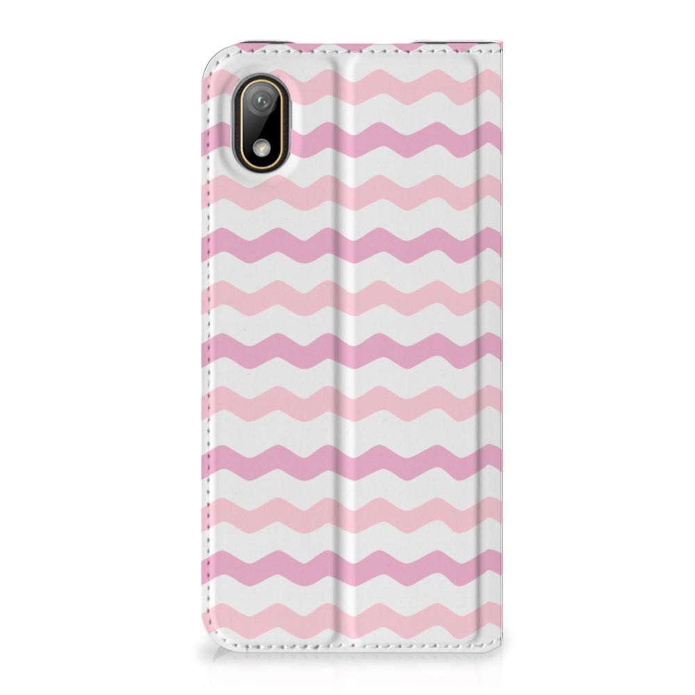 Huawei Y5 (2019) Hoesje met Magneet Waves Roze - B2C Telecom