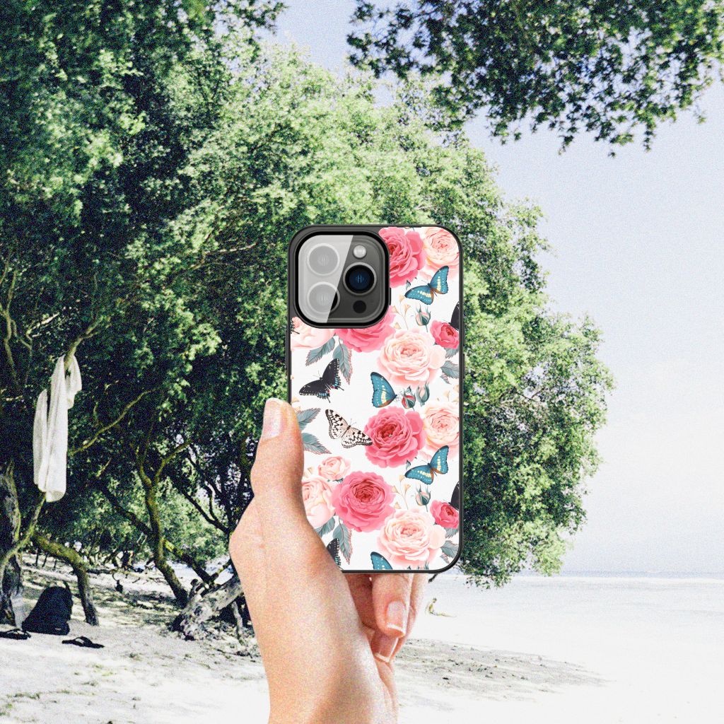 iPhone 13 Pro Bloemen Hoesje Butterfly Roses B2C Telecom