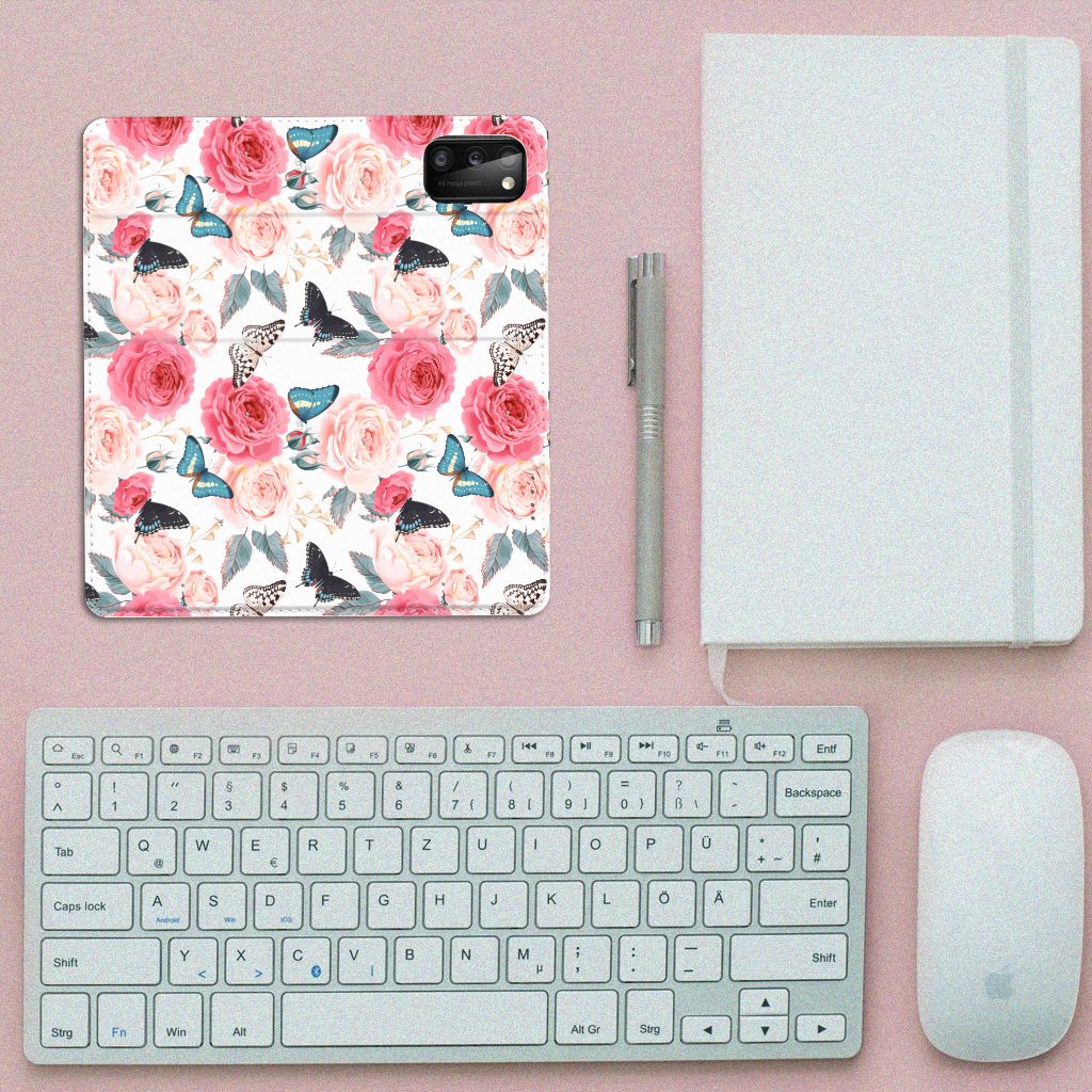 Samsung Galaxy A41 Smart Cover Butterfly Roses - B2C Telecom