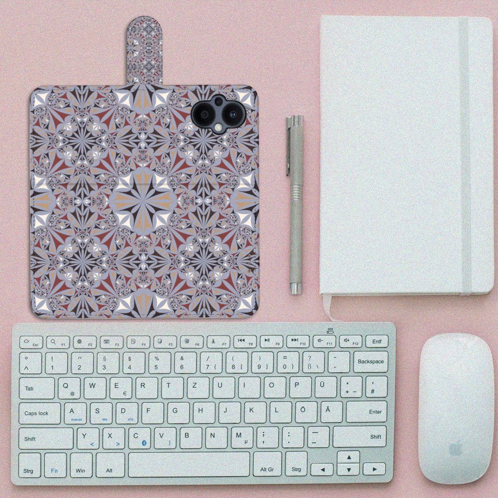 OPPO Reno 8 Lite | OnePlus Nord N20 Bookcase Flower Tiles