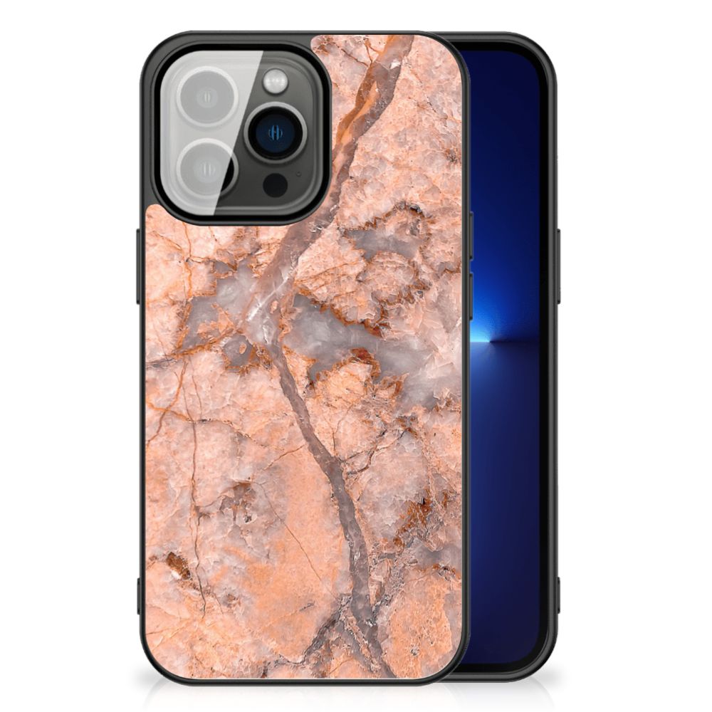 iPhone 13 Pro Marmeren Print Telefoonhoesje Marmer Oranje