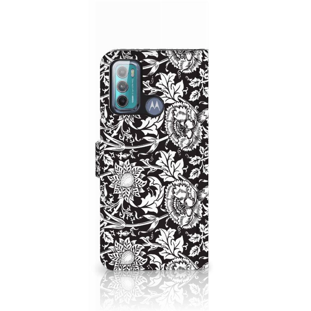 Motorola Moto G60 Hoesje Black Flowers
