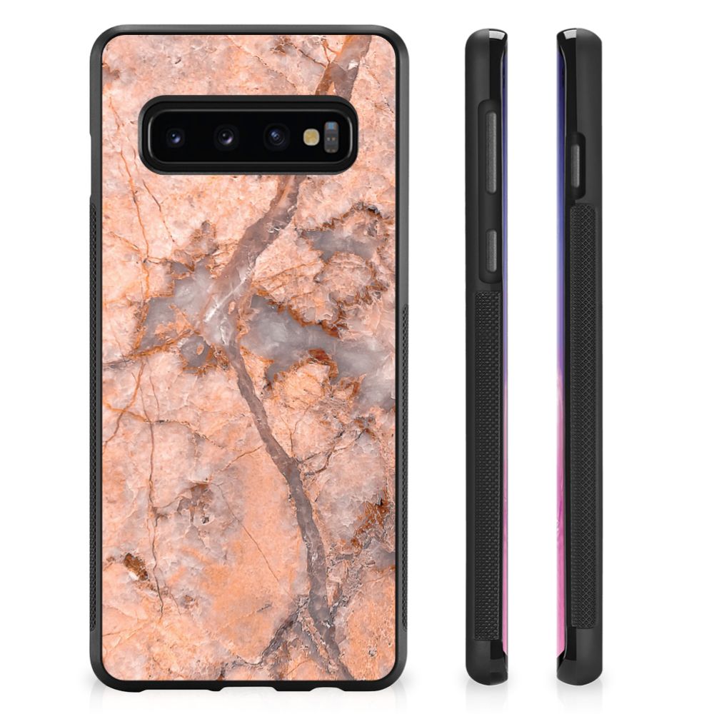 Samsung Galaxy S10+ Gripcase Marmer Oranje