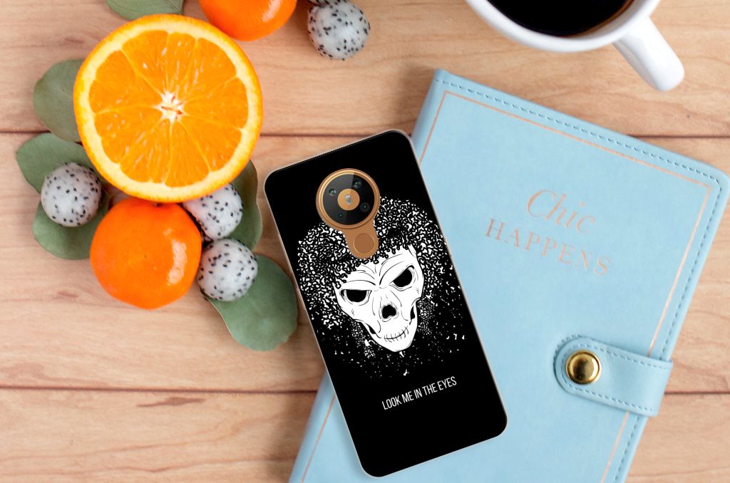Silicone Back Case Nokia 5.3 Skull Hair B2C Telecom
