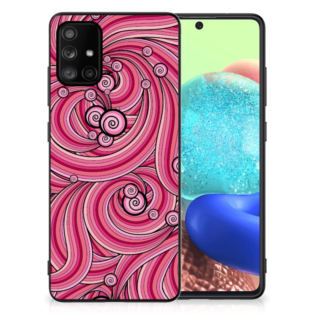 Samsung Galaxy A71 Leuk Telefoonhoesje Swirl Pink
