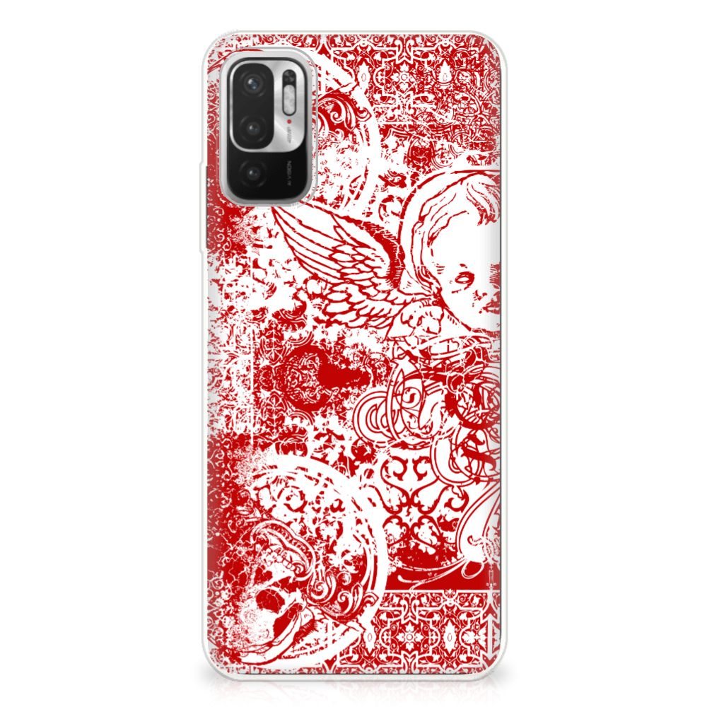 Silicone Back Case Xiaomi Redmi Note 10/10T 5G | Poco M3 Pro Angel Skull Rood