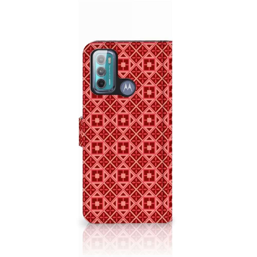 Motorola Moto G60 Telefoon Hoesje Batik Rood