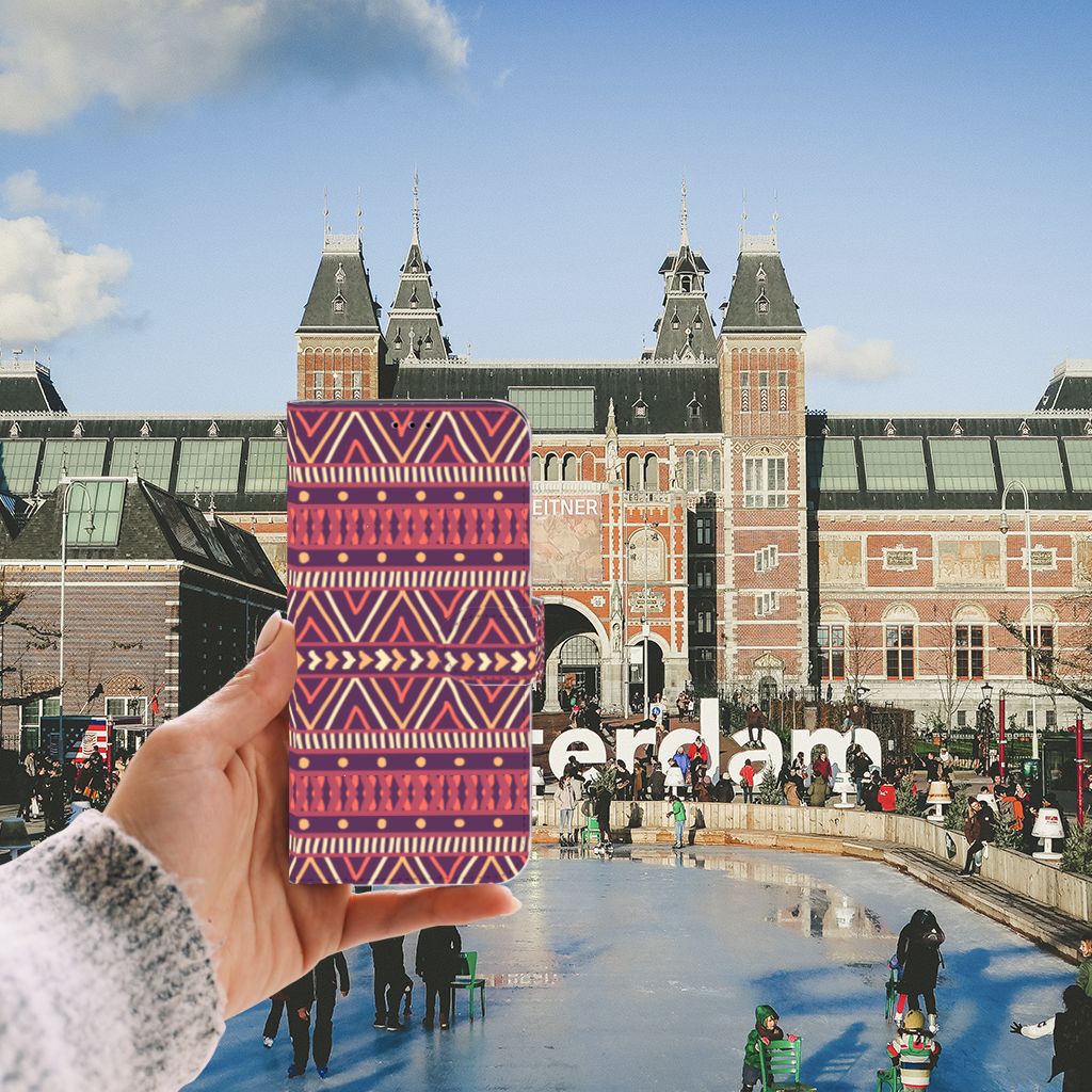 Apple iPhone 11 Pro Max Telefoon Hoesje Aztec Paars