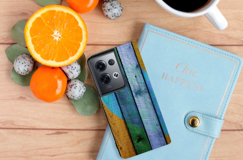 OPPO Reno8 Pro Book Wallet Case Wood Heart - Cadeau voor je Vriend - B2C Telecom