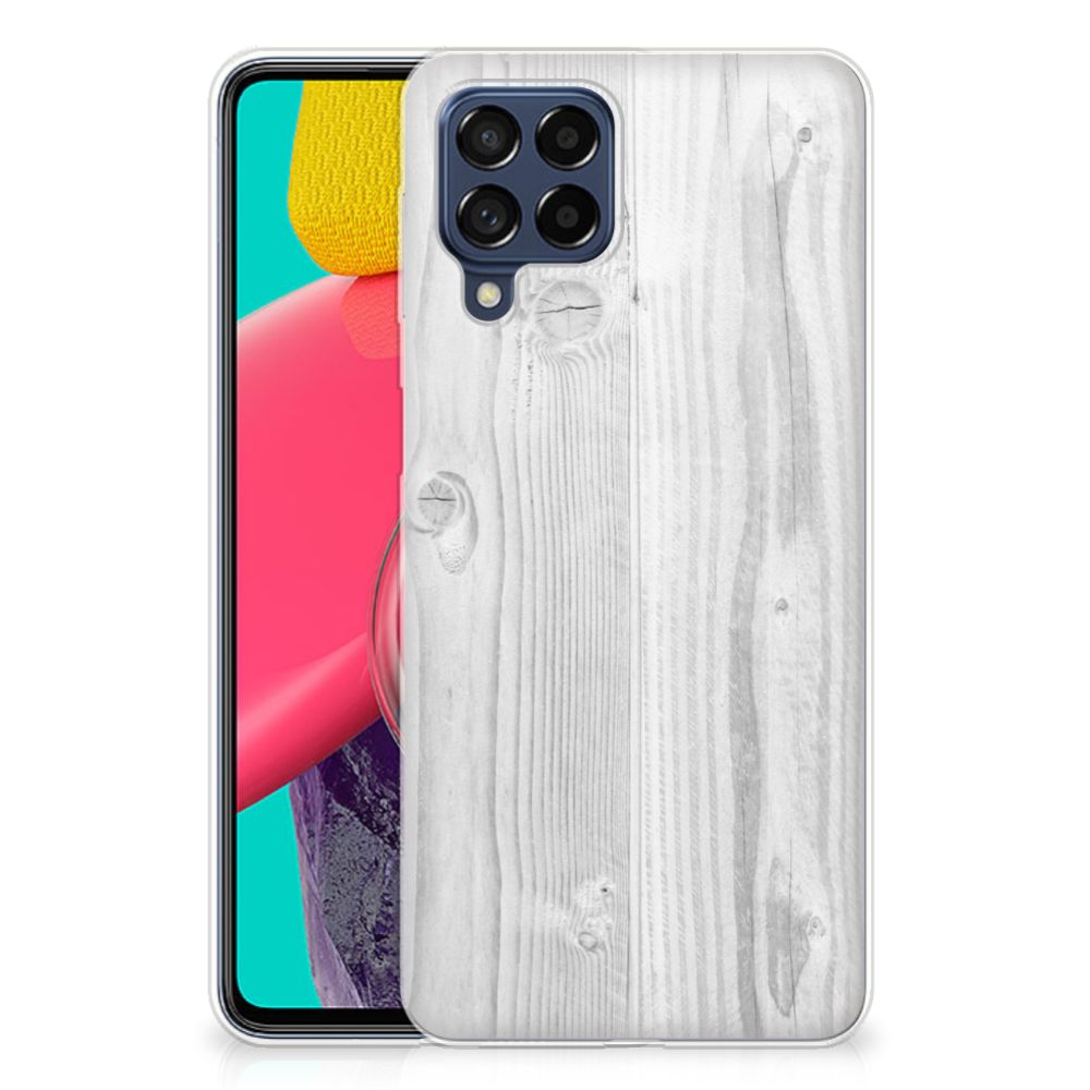 Samsung Galaxy M53 Bumper Hoesje White Wood