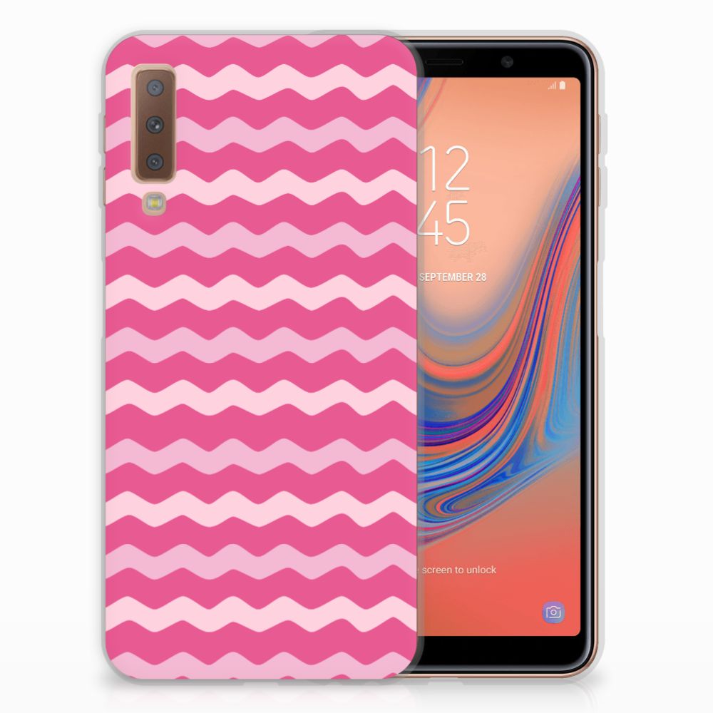 Samsung Galaxy A7 (2018) TPU bumper Waves Pink